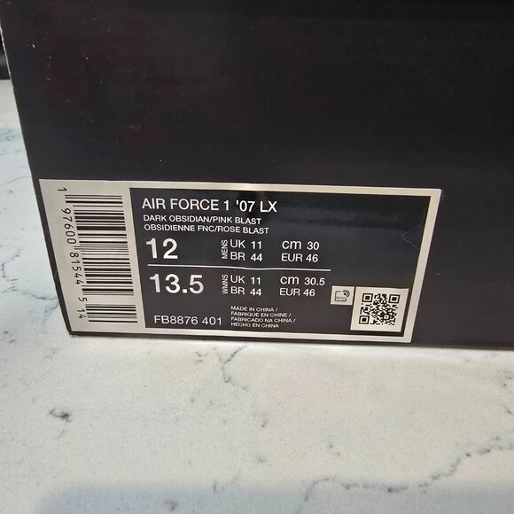 Nike Air Force 1 Low '07 LX Dark Obsidian Ashen Slate FB8876-401 Mens SZ 12 New - Picture 9 of 14